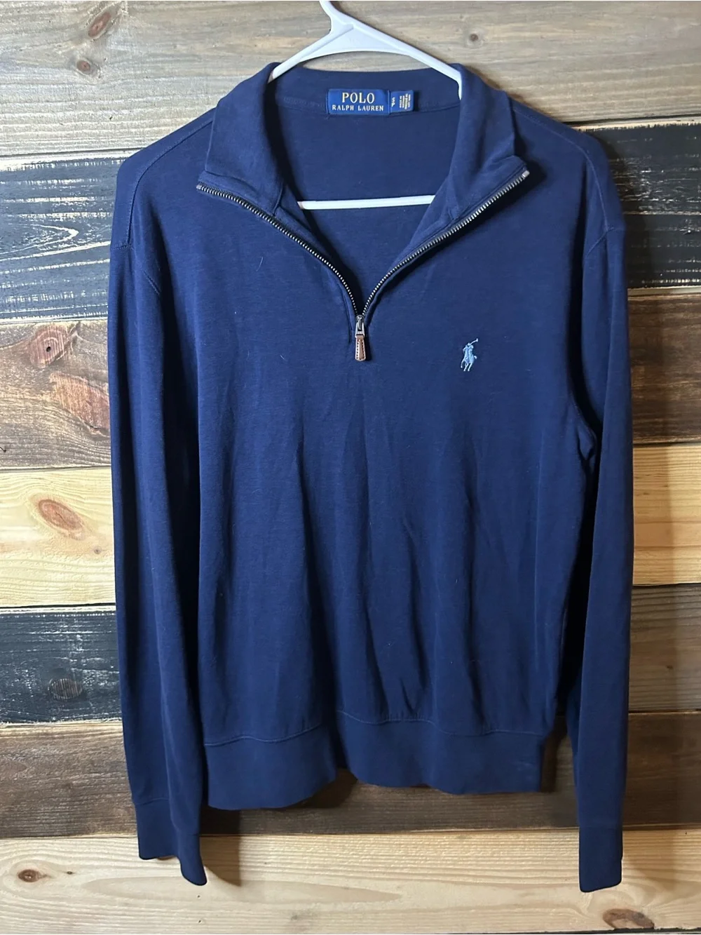 Polo by Ralph Lauren Men's Dark Navy Quarter-Zip Sweater